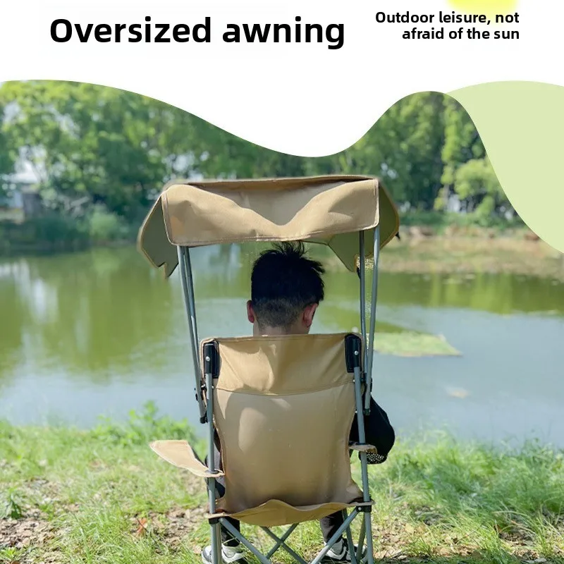 

Portable Modern Director's Chair with Armrests Outdoor Folding Sunshade for Garden Camping Picnics Fishing & Beach Relaxation