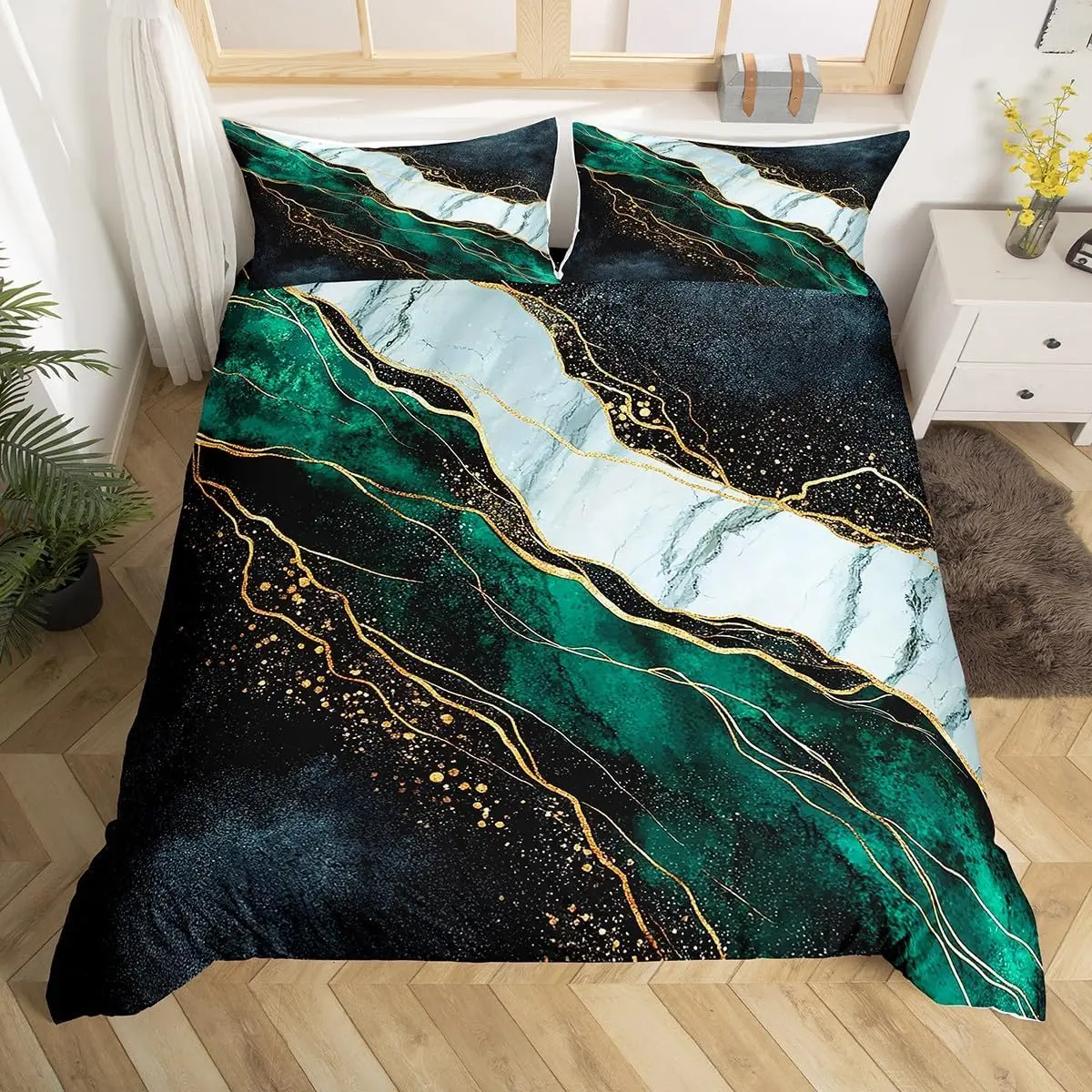 copripiumino-verde-marmorizzato-set-biancheria-da-letto-con-texture-marmorizzata-stampa-glitterata-copripiumino-moderno-con-arte-astratta