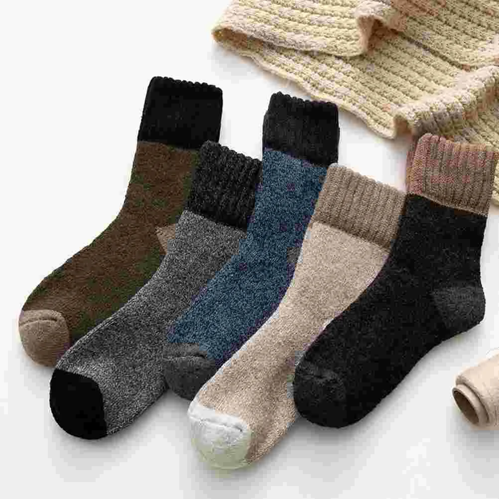 5 Pairs Sports Socks Breathable Socks Comfortable Stockings Winter Socks (Mixed Color) male sports socks