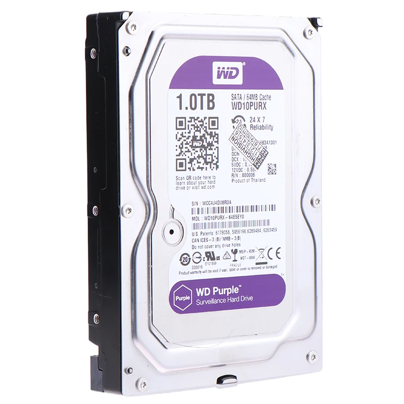 Imagem -03 - Purple Vigilância Interna Disco Rígido Hdd hd Disco Rígido para Cctv Dvr Nvr Sata Iii Gbps 35 64m Cache 35