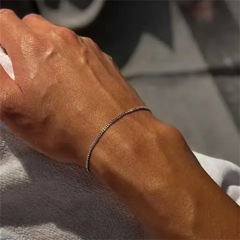 여성을 위한 스테인리스 스틸 쿠바 체인 팔찌 – 3, 5, 7 mm 옵션, 심플한 디자인의 남성용 골드 컬러 주얼리