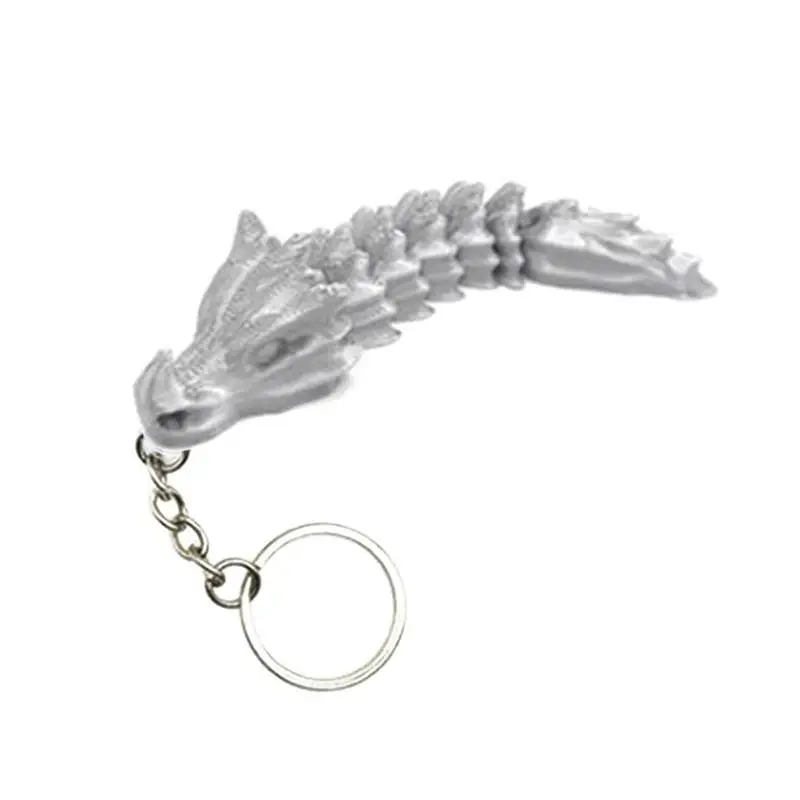 Dragon Keychain 3D Bone Dragon Keyring Movable 3D Printed Dragon Key Ring Articulated Bone Dragon Tail Keychains For Girls