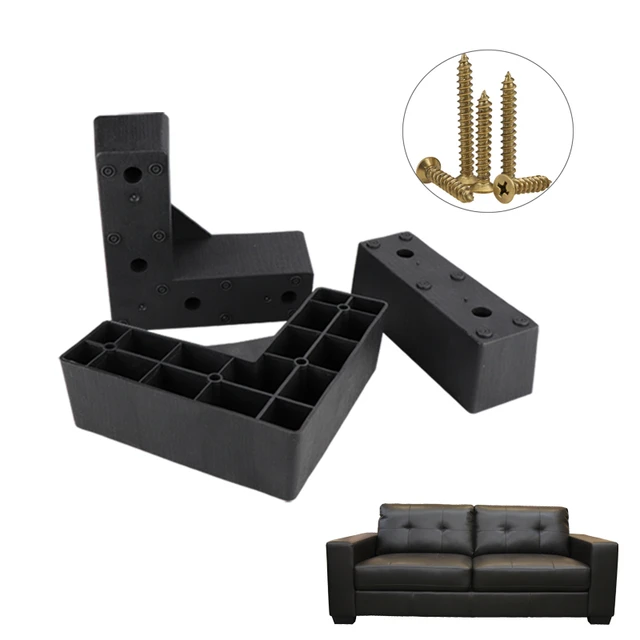 2 4Pcs 50MM Hight Plastic Furniture Legs L shaped Sofa Legs for Coffee Table and Bed Legs Rectangle Couch Ottoman Leg Plinth