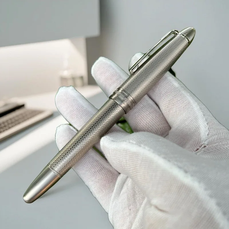 

PENCHEN Fish Scale Pattern Titanium Alloy Fountain Pen Hand Polished F 0.5 Nib Signature Business Collection Pen Practice Gift