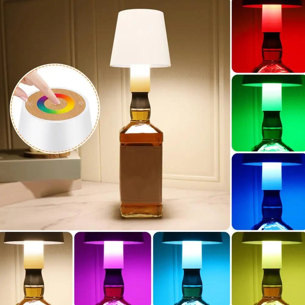 

Led Bottle Light Rechargeable Led Wine Bottle Lamp Dimmable Rgb Light Waterproof Wireless Bedside Decor with Touch Control