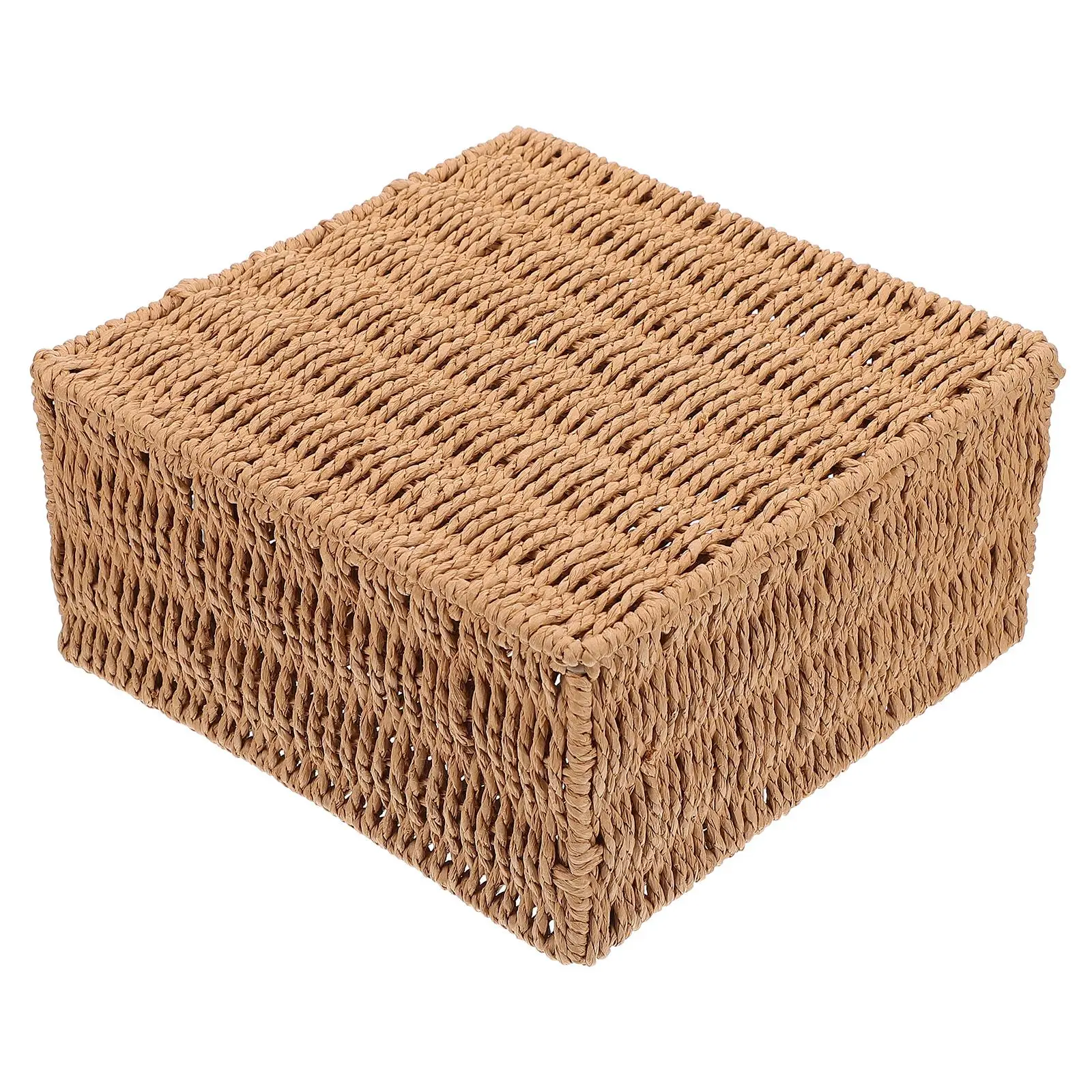 

Rustic Flip Storage Box Woven Basket for Fruit Snack Home Decor Multi-purpose Container Storage Solution
