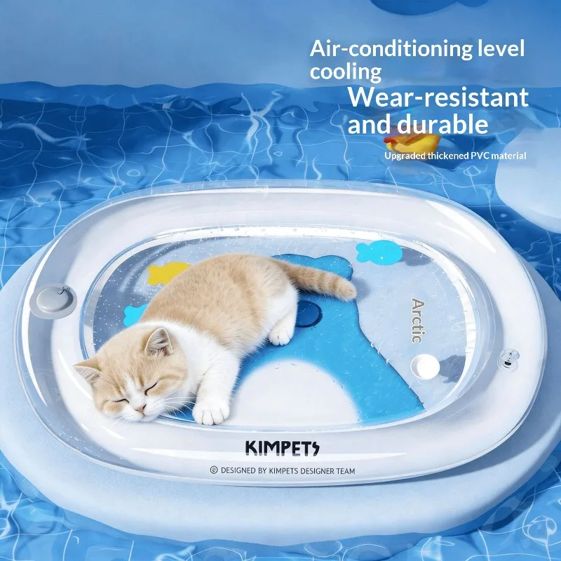Pet Water Bed Cushion Inflatable Pet Cooling Mat Thickened PVC Anti Scratch Summer Cool Bed for Dogs Cats Indoor Water Cushion