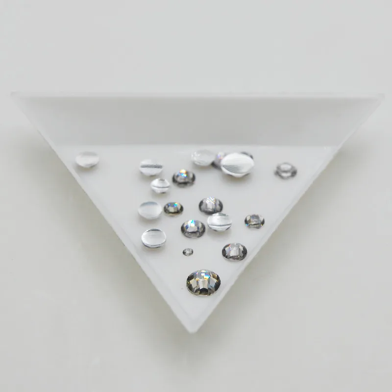 Apparel decoration Gray Color Mixed Sizes 3D Nail Art Rhinestones Flat Back Non Hot Fix Stones Acrylic Crystal DIY Strass