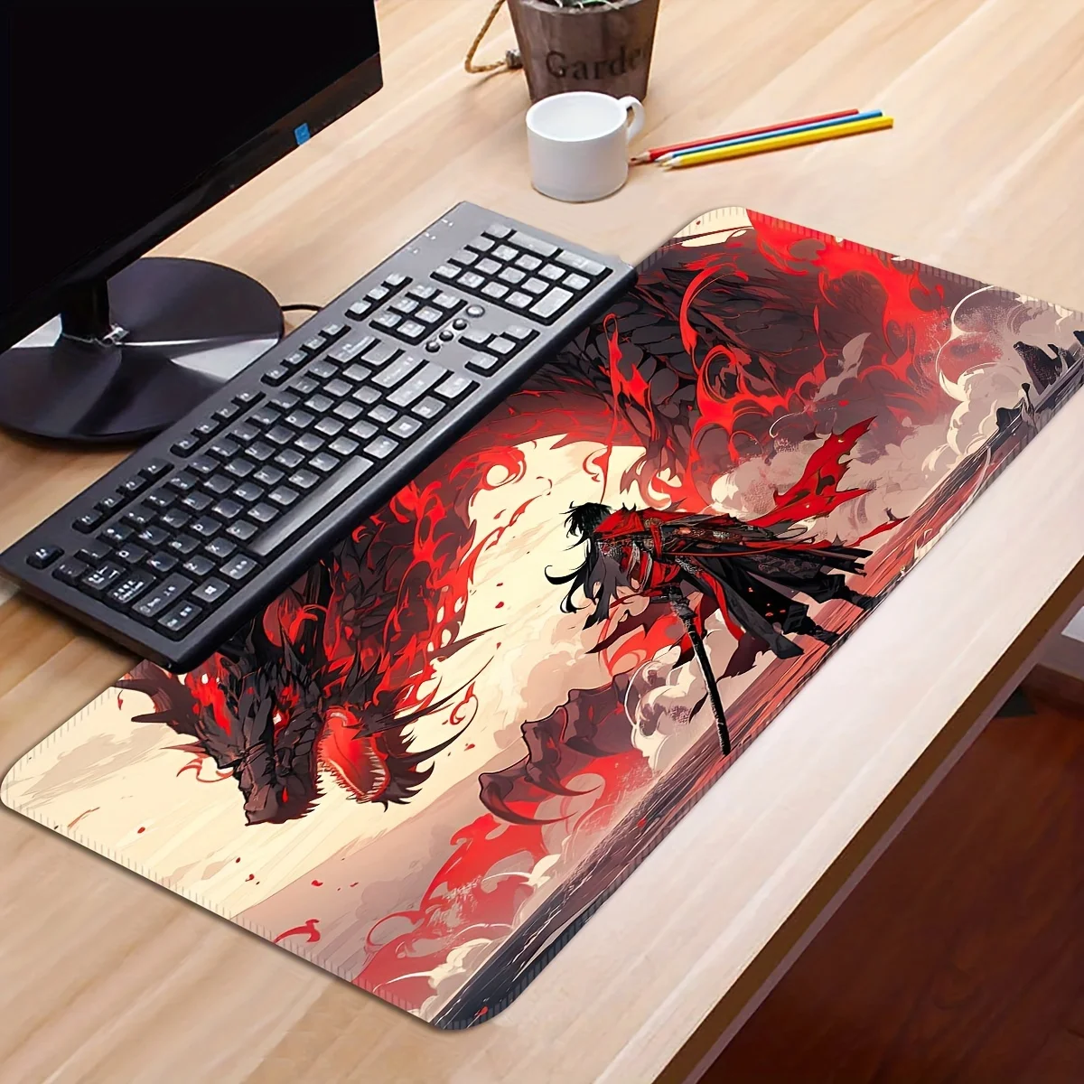 

Dragon among men, large and small e-sports thickened rubber mouse pad, desktop mat, anti-slip mouse pad, precision locking