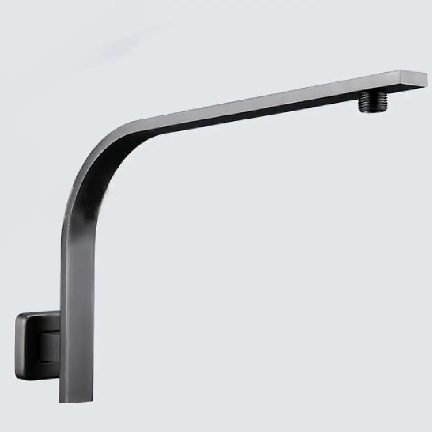 Imagem -02 - Gooseneck-cabeça de Chuveiro de Parede Braço de Chuveiro Sa0051 Quadrado Preto Gunmetal Cinza ou Cromado Latão