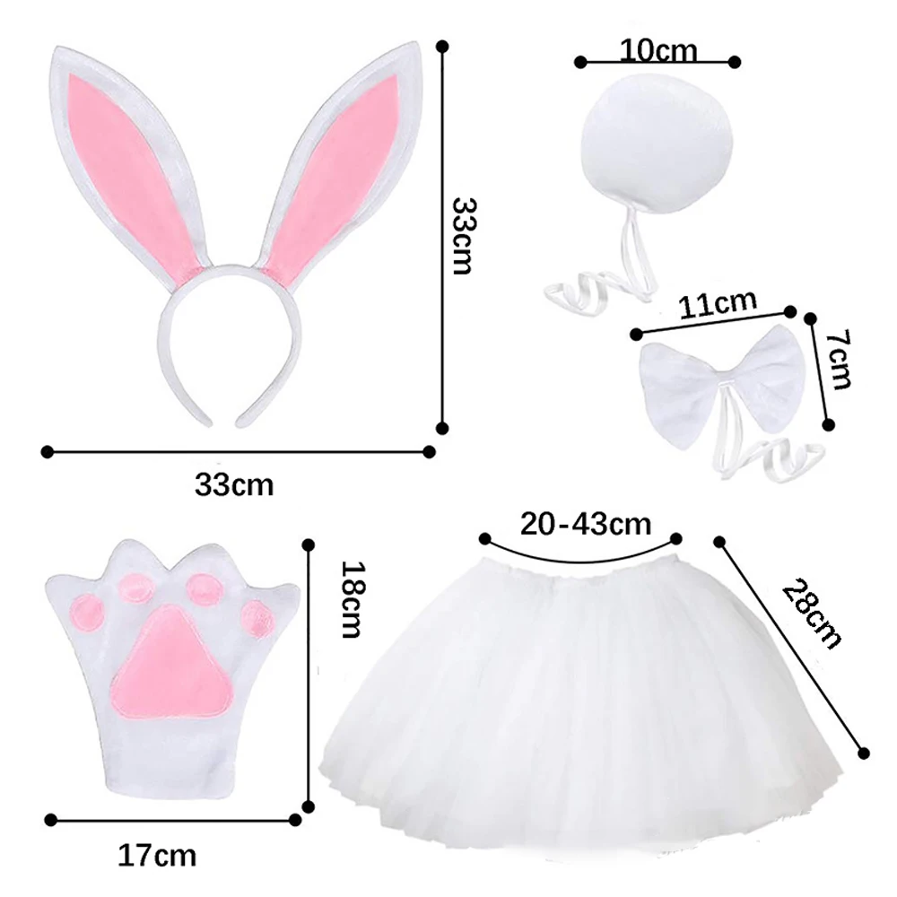 Easter Rabbit Cosplay Costume for Kids Rabbit Ears Tutu Dress Headwear Bunny Costume Easter Day Girl Dress Halloween Carnival