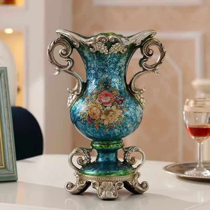 30CM Resin Vase Stereoscopic Dried Fowers Arrangement Wobble Plate Living Room Entrance Ornaments Home Decorations