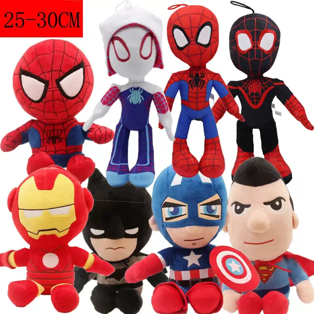 

8style 10pcs Man Spidermaned Plush Toys Movie Dolls Marvel Avengers Soft Stuffed Hero Captain America Iron Christmas Gifts