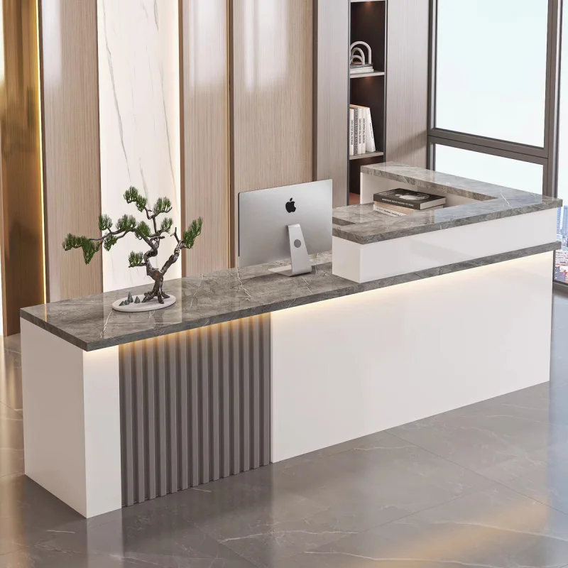 custom.Modern Simple Company Reception Desk Fashion Hotel Front Desk with Welcome Bar Cashier Table & Supermarket S