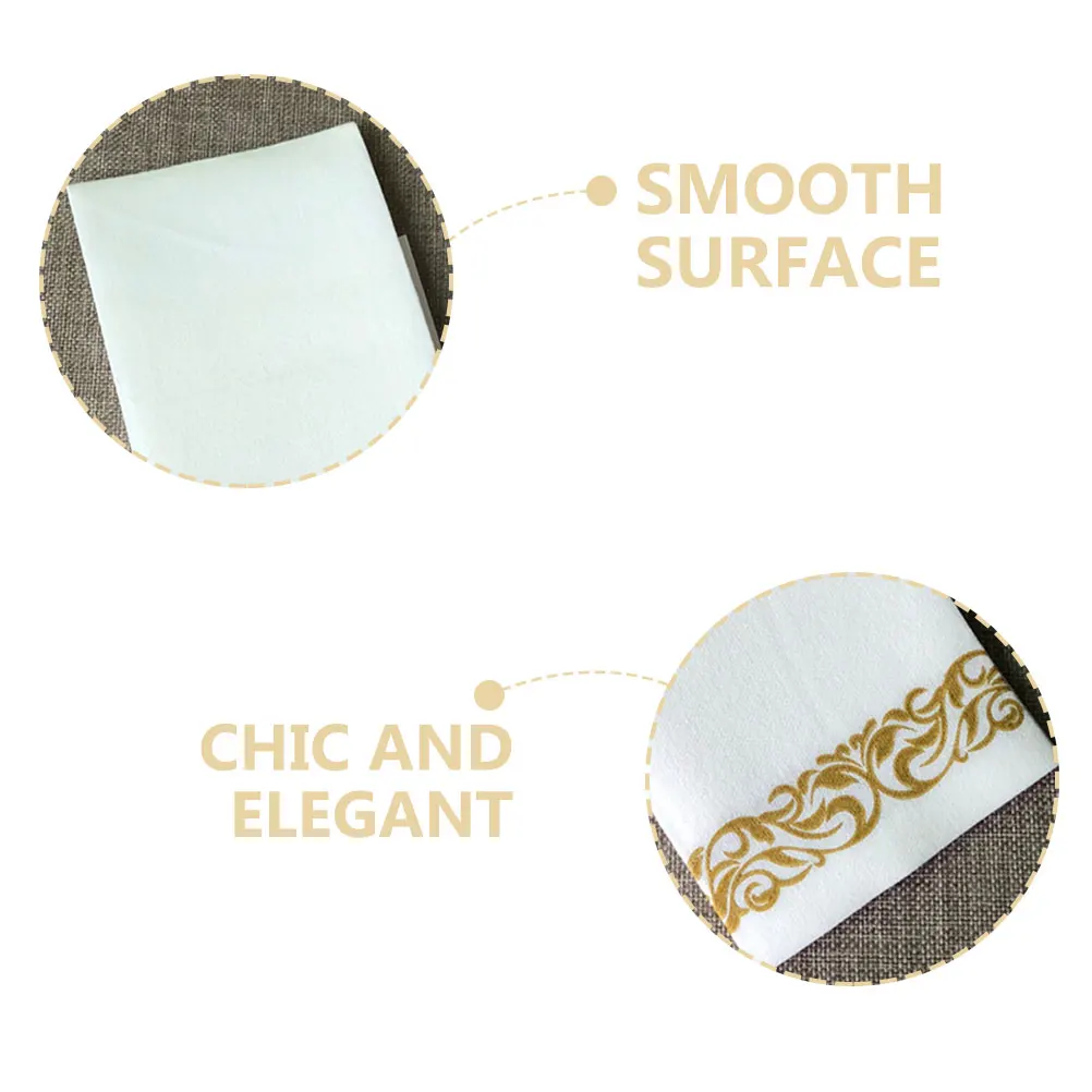 

50 Pcs Napkins Disposable Lunch Party Paper Patterned Bulk Accessories Guest Theme Decorative