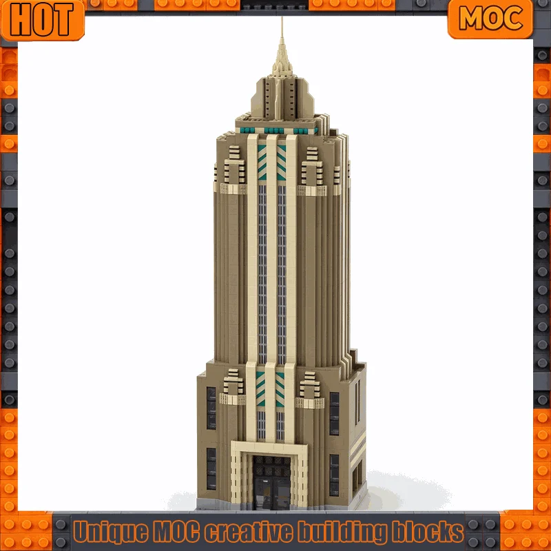 3857PCS Art Deco Skyscraper Architecture Model Building Blocks Modular Street View Series Custom Puzzle DIY Assembly Toy Gifts