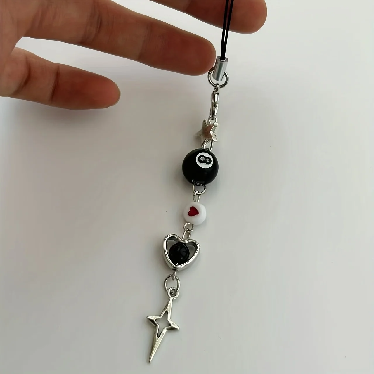 

Y2K love handmade beaded tide cool mobile phone case lanyard goben goben card chain keychain pendant batch pendant