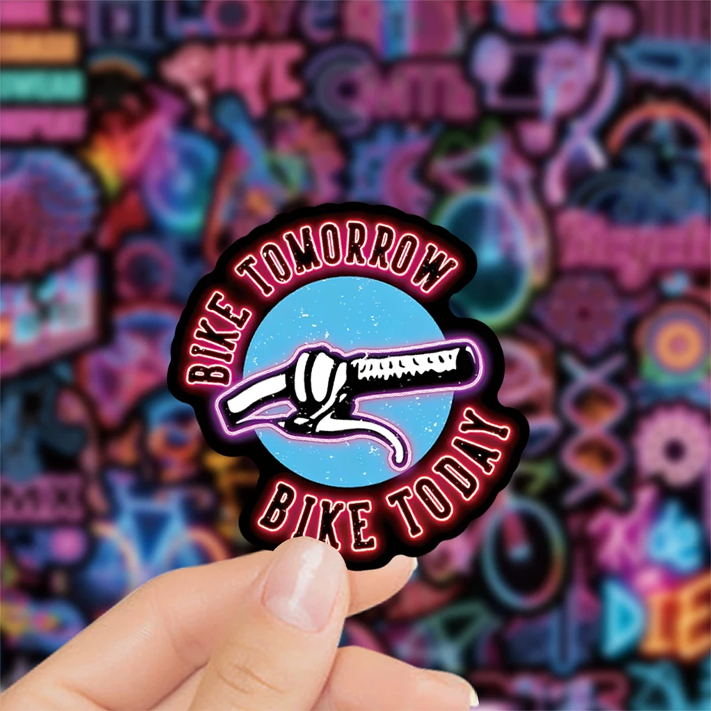 

10/30/50pcs Neon Outdoor Bicycle MTB Graffiti Stickers Cool Mountain Bike Cartoon Sticker Skateboard Luggage Phone Decals Pack