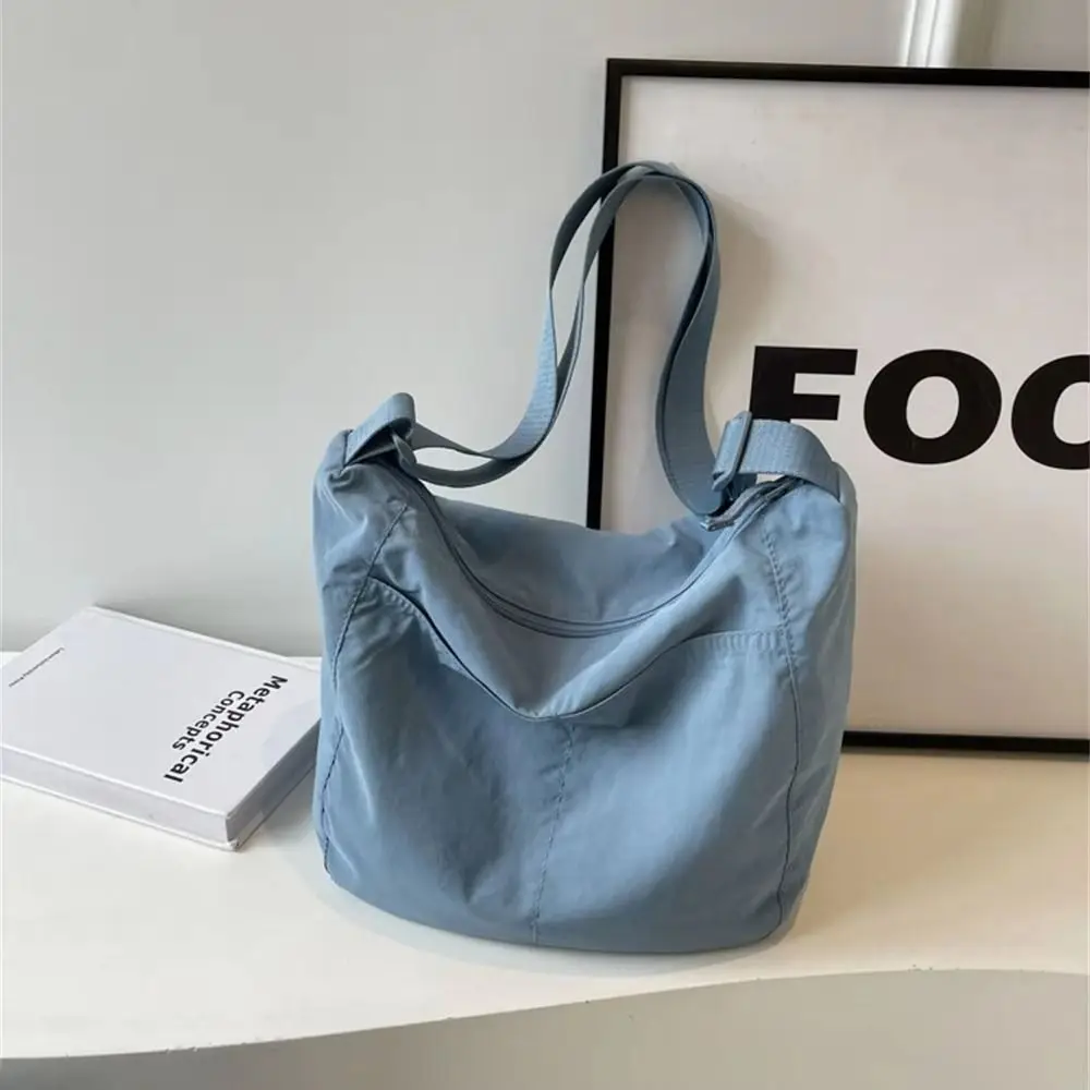 Ultra-large Portable Crossbody Bags Fashionable Simple Design Tote Bag Solid Color Nylon Material Nylon Bags For Girls