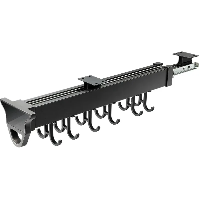 Multifunctional Push-pull Hanger Cabinet Kitchen Pot Mobile Hook Balcony Locker Wardrobe Storage Pull-out Rack
