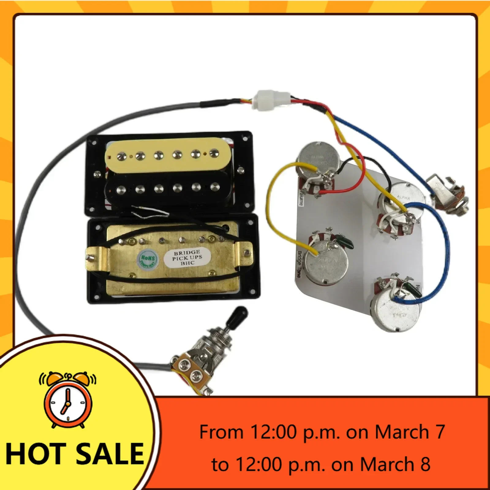 

Q-X Music Store-Electric Guitar Pickups Humbucker Pickups Set Wiring Harness For Guitar Parts