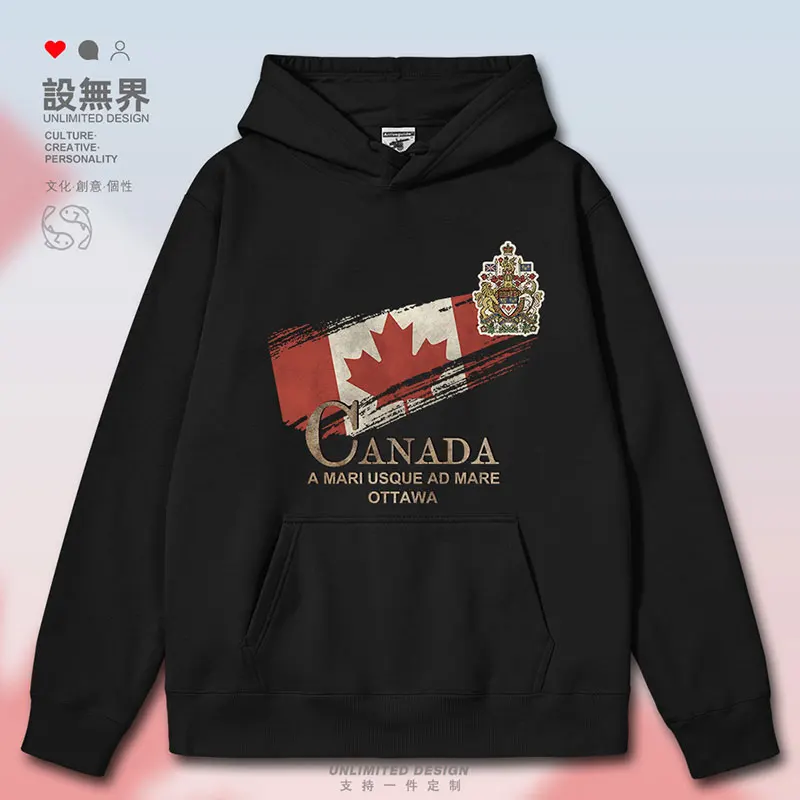 Canadian Ottawa Flag  National Retro mens hoodies white for men fashion sporting sports new streetwear clothes autumn winter