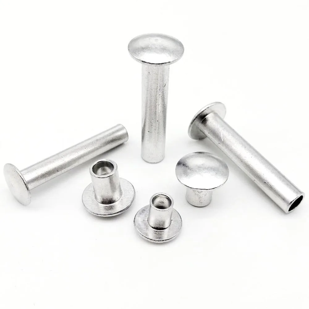 10/50 قطعة M2 M2.5 M3 M4 M5 M6 GB873 الألومنيوم جولة شقة الجمالون رئيس نصف شبه جوفاء عرقوب برشام قطر 2-6 مللي متر طول 3-30 مللي متر #1