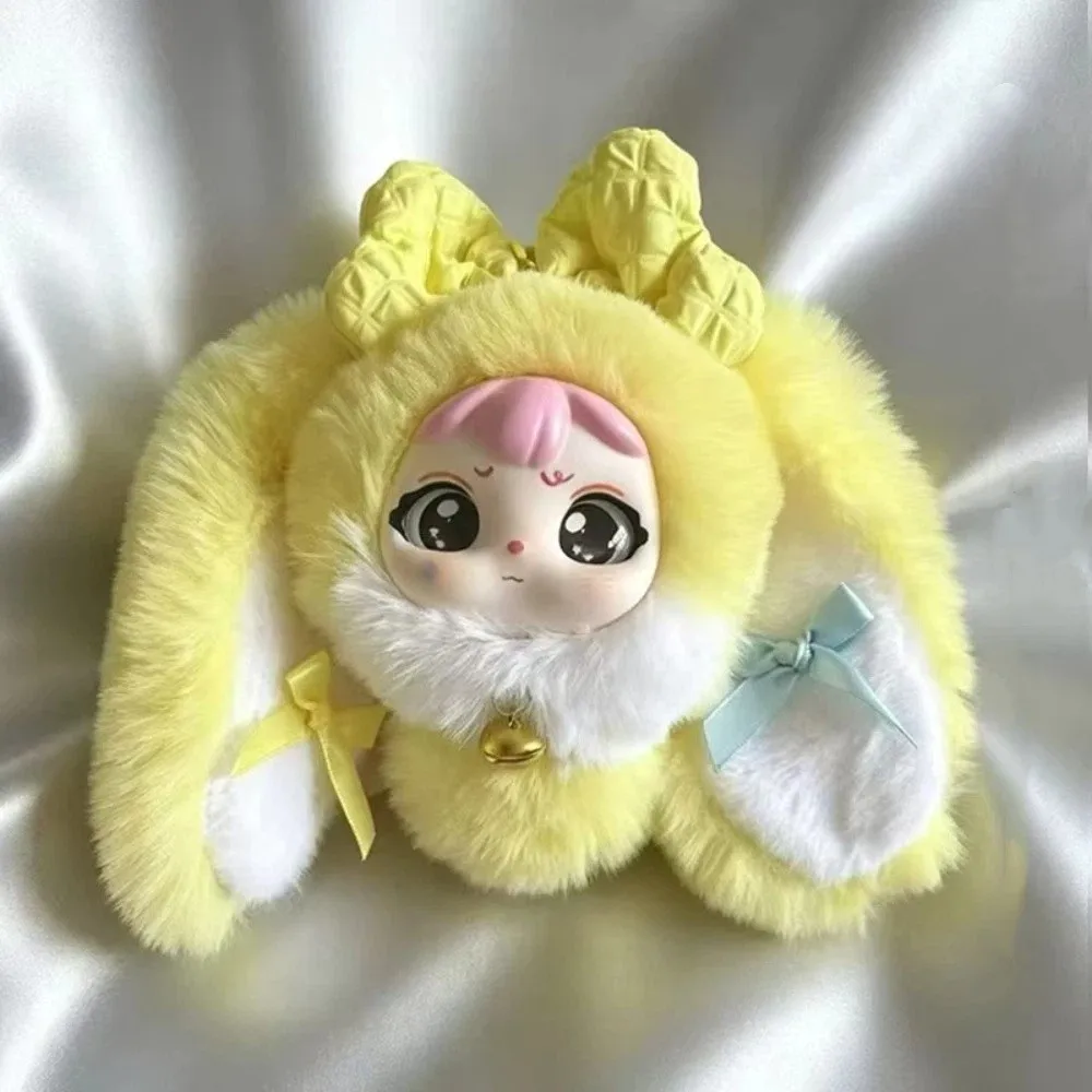 Cute Design Bowknot Rabbit Ear Plush Keychain Bowknot Decoration Vinyl Face Vinyl Face Doll Pendant Plush Material 15cm