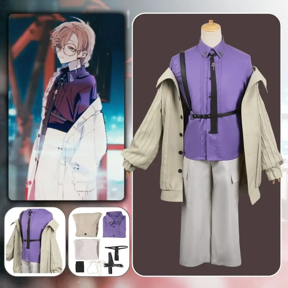 Vtuber Kanae Cosplay Traje para Homens e Mulheres, Fantasia Disfarce, Roupas, Jaqueta, Camisa, Calças, Roupas, Dia das Bruxas, Fato Carnaval