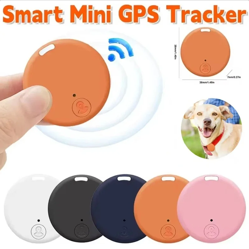 Mini GPS Tracker Device Anti-Lost Reminder For Pet Kids Bag Key Wallet Wireless Reminder Tag For Ios Android Phone Round Design