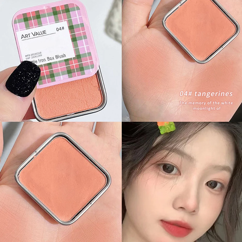 Monochrome Blush Palette Rose Cheek Tint Blusher Powder Small Tin Box Matte Rouge Contour Shadow Palette Natural Eye Face Makeup