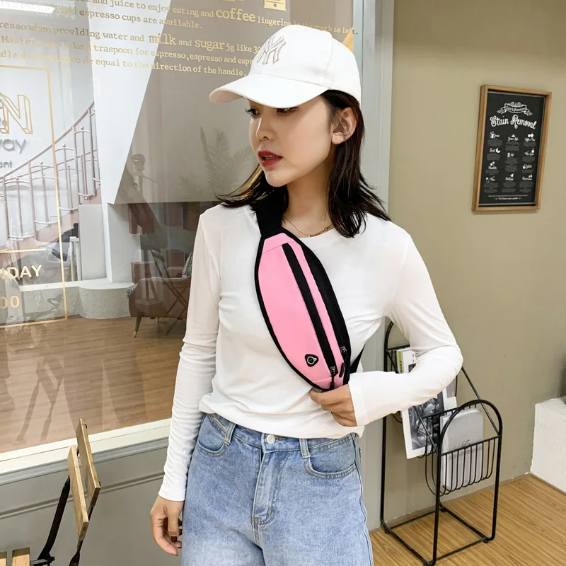 موضة جديدة حقيبة الصدر الرياضة في الهواء الطلق للجنسين بلون سعة كبيرة حقيبة الخصر الصدر لمحفظة الهاتف المحمول