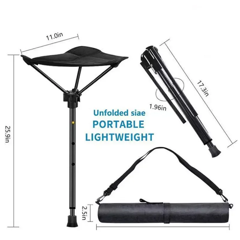

Adjustable Telescopic Folding Stool Fishing Tools Chair Portable High C hair Single Leg Chair Outdoor Camping Fishing Cha ir new