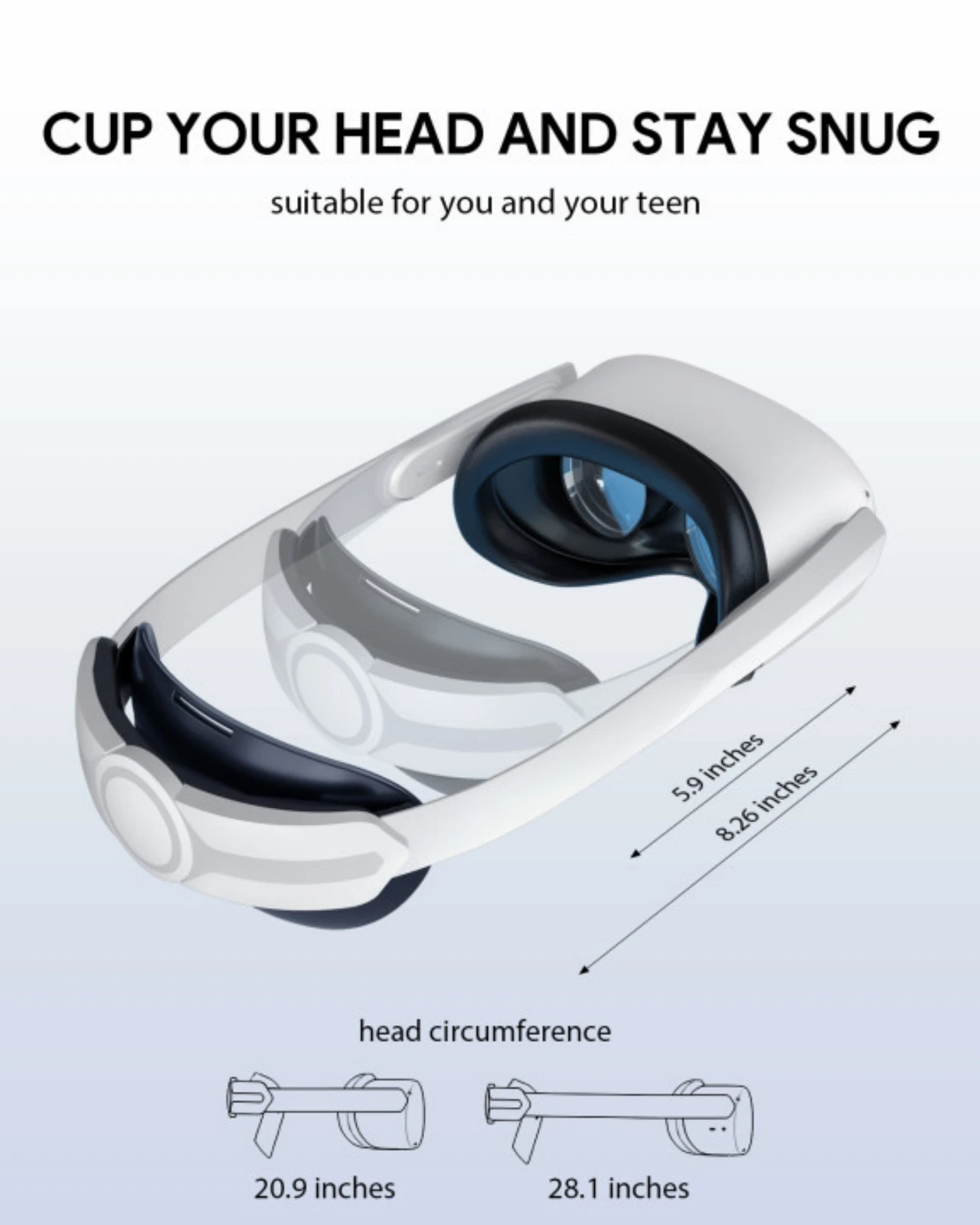 AUBIKA Head Strap For Meta/Oculus Quest 2 Reduce Face Pressure Enhance Comfort Replacement of Elite Head Strap VR Accessories