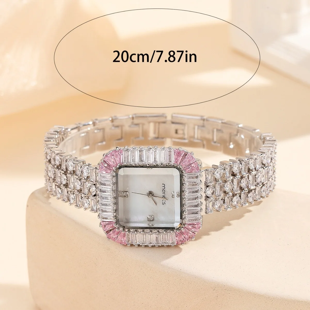 EYER Trendy Shining CZ Zircon Square Shape Bangle Watch For Women Elegant Casual Princess Style Watch Luxury Design Jewelry Gift