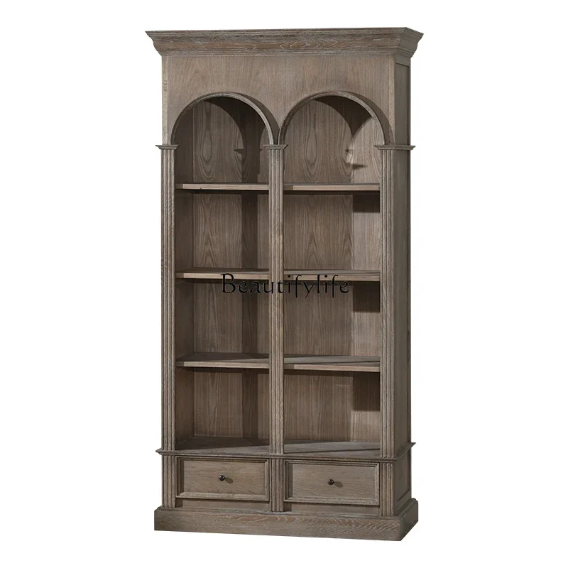 

French Country Vintage Old Style North American White Oak Wine Cabinet Decorative Locker