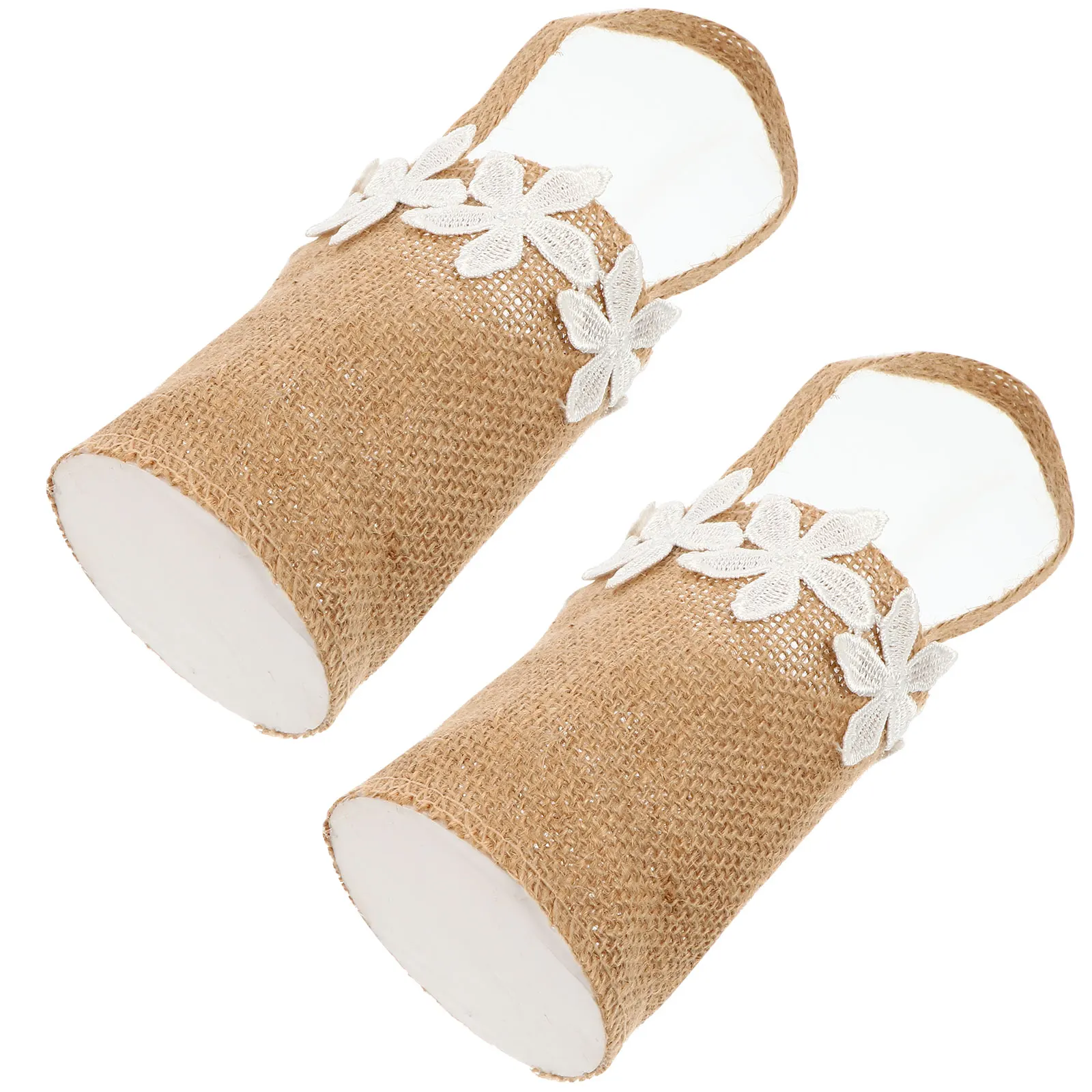 

2Pcs Linen Basket Burlap Bag Storage Wedding Gift Decorative Natural Rural Plant Container Candy Holder Storage Solution