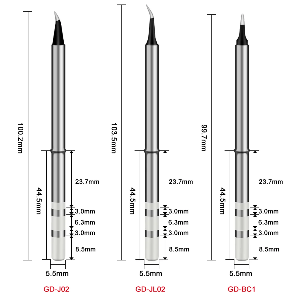 GVDA Electric Soldering Iron Tip B2 BC3 BC2 ILS K65 D24 BL K for GD300 DIY Replacement Solder Head Soldering Iron Sting