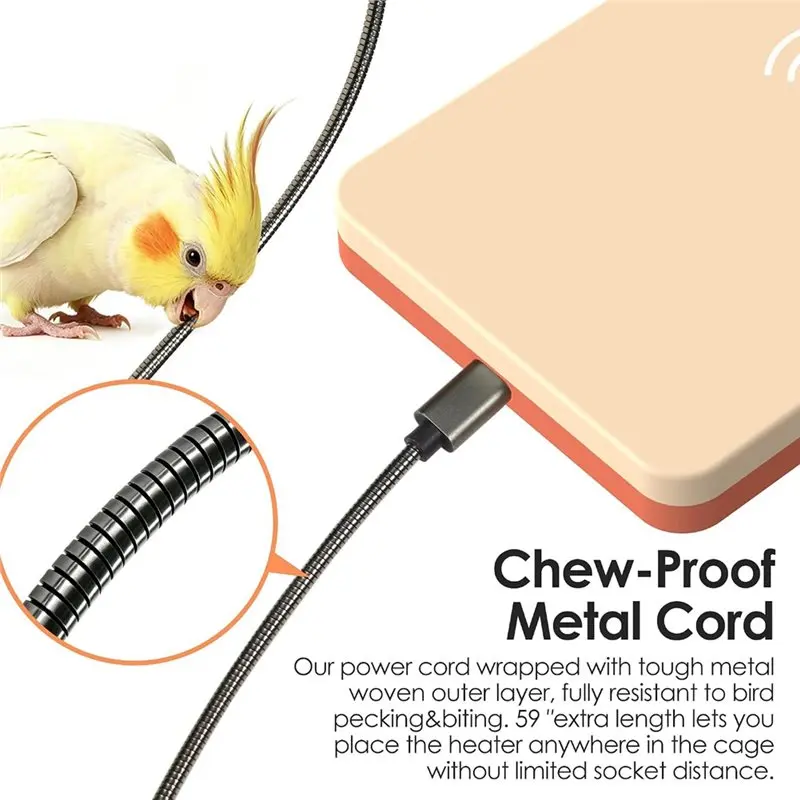 M11K-US Plug,Bird Heating Plate,Safe Warmer For Parrots & Small Birds Low Voltage Safe Warmer For Parakeet Lovebird Pet