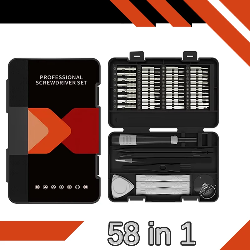 58 في 1 طقم مفك براغي دقيق للنظارات طقم مفك براغي صغير مع حافظة أدوات إلكترونية احترافية لساعات النظارات