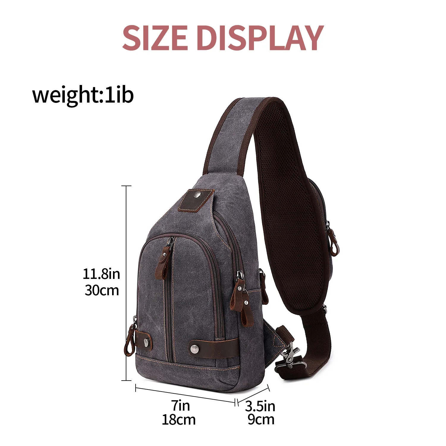 Men\'s Chest Bag Casual Fashion Crossbody Large Capacity Wear-resistant Waterproof Canvas Chest Bag