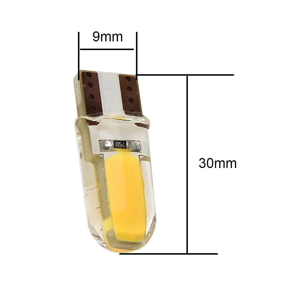 Amber, COB LED Car Canbus Silica Width Light Bulb, 360 Degree Beam Angle, Built in Resistors, Faster On/Off Response