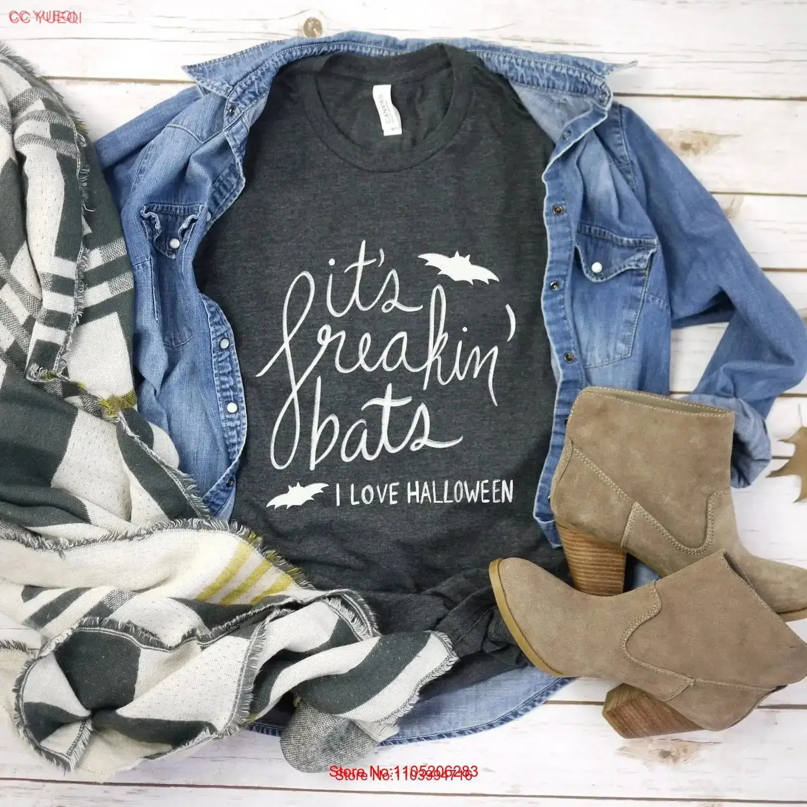 

It's Freakin Bats I Love Halloween Vine Quote Short sleeve T Shirt vintage Washed streetwear Soft Unisex Casual homme Slightly