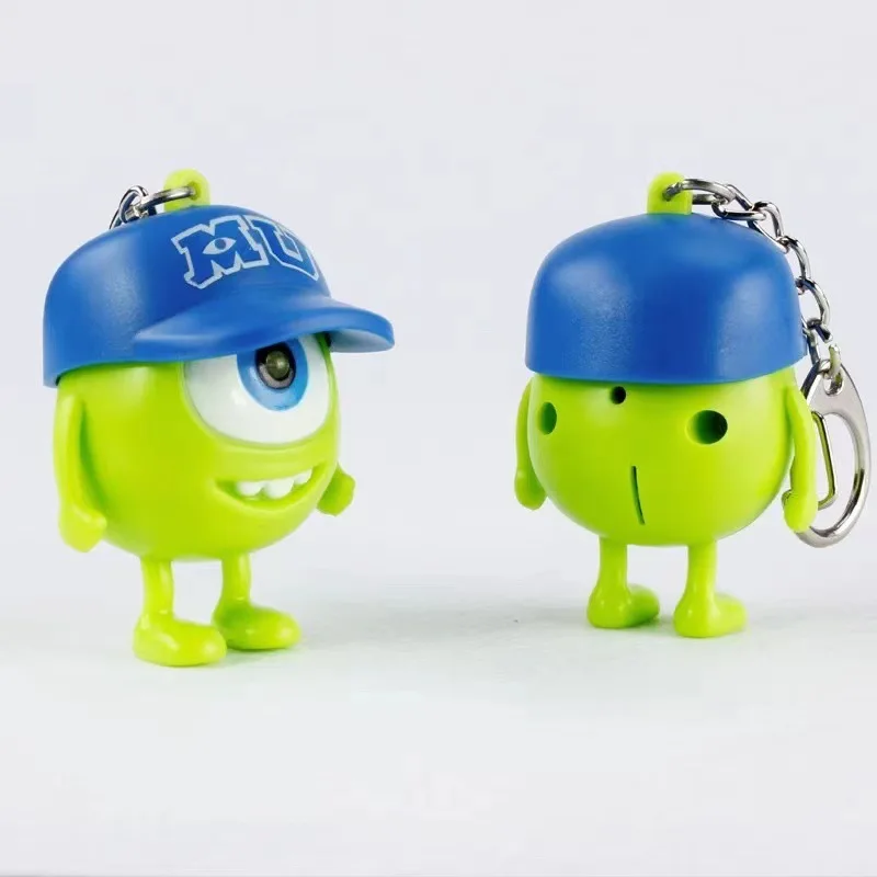 Disney Monsters University Mike llavero luz LED sonido Anime Wazowski Mr.Q figuras de acción colgante juguete para regalo