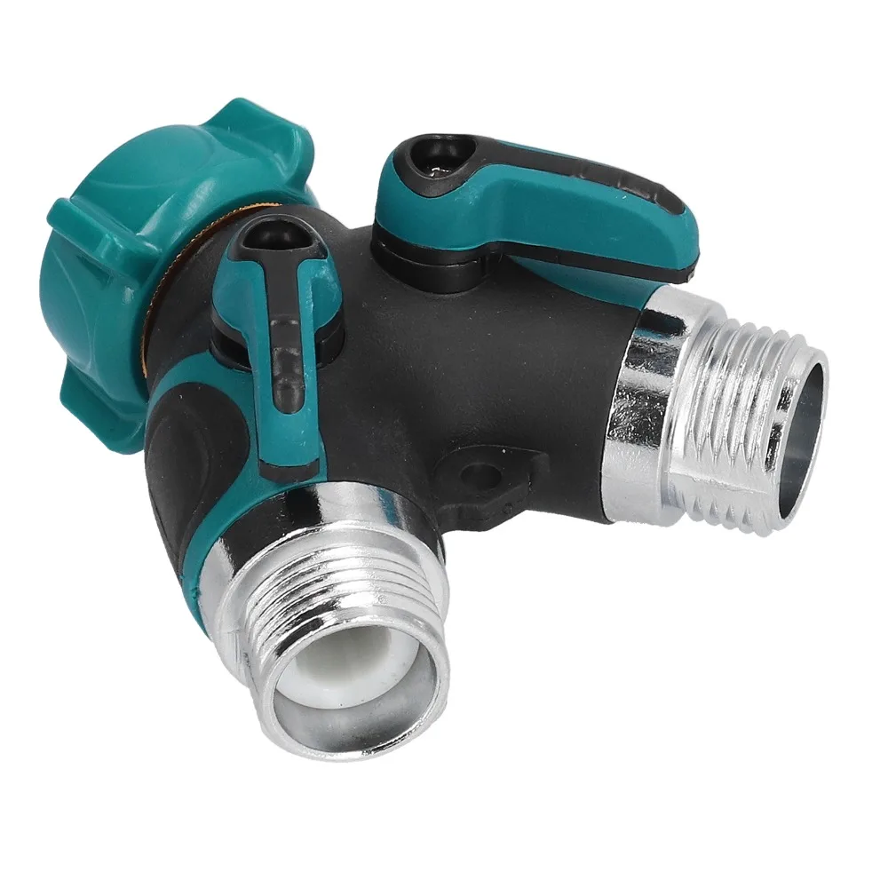 Durable Zinc Alloy,ABS Hose Connector Green Y Shape Splitter Valve Gasket Included 2 Way Garden Hose Connectors Lawn Watering