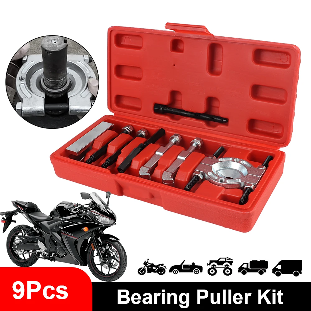 

Garage Tools Motorcycle Bearing Separator Car Bearing Puller Removal Repair Kit Hand Tools 9Pcs Set Professional Bearing Wrench