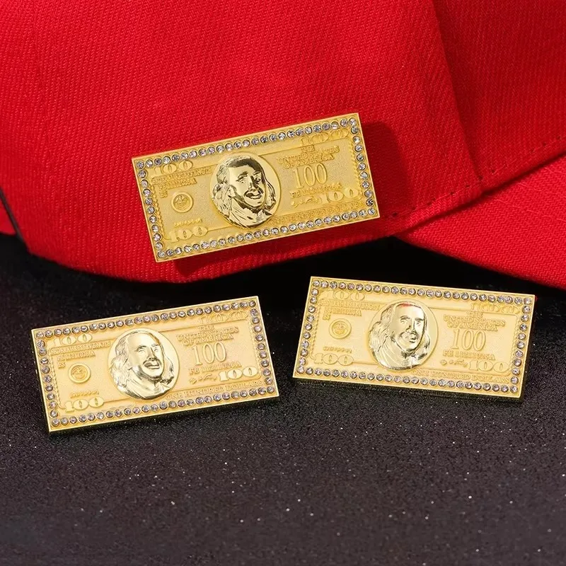 Golf Hat Enamel Pin Hat Pins Creative Metal Dollar Sign Decoration Brooch Jackets Lapels Shirts Jewelry Accessories