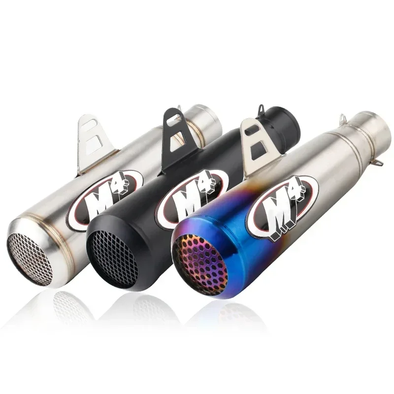 

Refitting motorcycle into sports car large displacement locomotive stainless steel universal blow up M4 exhaust pipe
