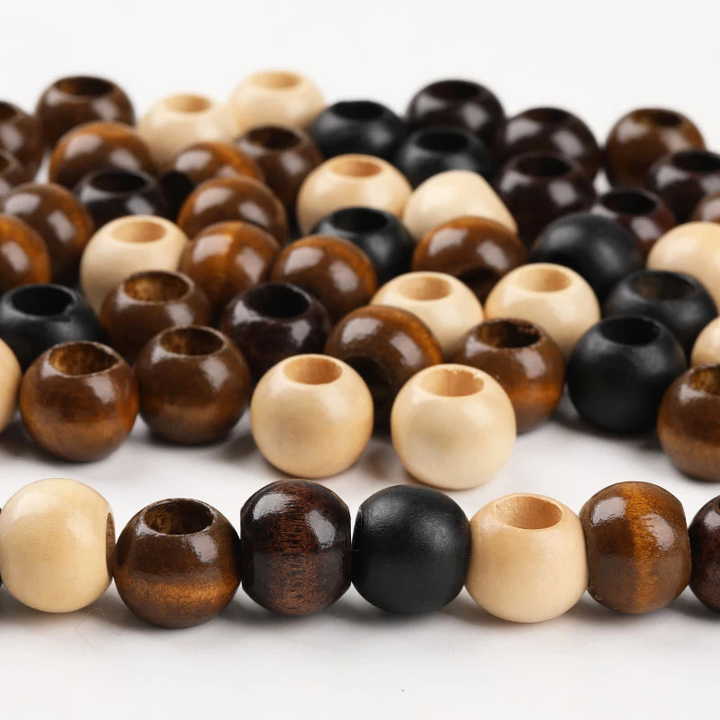 100PCS 5mm Maple Wood Beads Large Hole Wooden Beads For DIY Jewelry Packaging Garments Accessories Handmade Mixed Beads