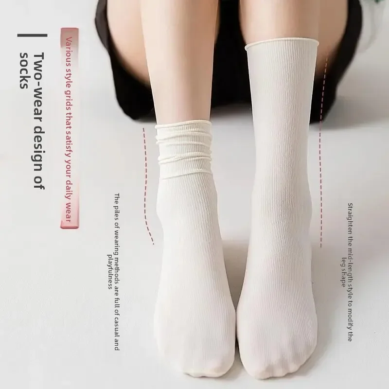 1/5/10 Paar Damen-Mittelrohr-dünne Socken aus Eisseide, Sommer, kühle schwarze und weiße Socken, Eisstapel-Damen-Freizeitsocken